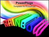 PowerPoint Template - Illustration of a word a rainbow from different colours