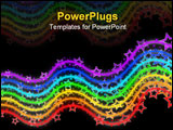PowerPoint Template - Rainbow Disco neon star lines glowing over black backround