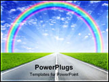 PowerPoint Template - Conceptual image - way to rainbow. Collage