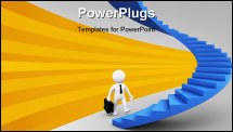 PowerPoint Template - 3D man ready to climb career ladder
