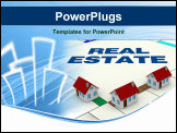 PowerPoint Template - one board of a famous game with small houses around concept of real estate