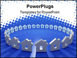 PowerPoint Template - abstract 3d image of house metaphore in circle