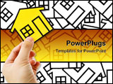 PowerPoint Template - Hand holding a home sign Real Estate Concept