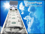 PowerPoint Template - A money trail leading to a new home in the clouds