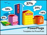 PowerPoint Template - Real Estate Bar Graph (Info Graphics). Vector Illustration