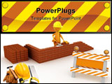 PowerPoint Template - Tooney character is building his house on his own