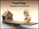 PowerPoint Template - house and dollar on scales.