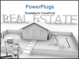 PowerPoint Template - 3d rendered image of a house with the words real estate.