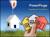 PowerPoint Template - Hand holding a home sign Real Estate Concept