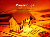 PowerPoint Template - miniature house and mortgage bonds with creative lighting