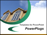 PowerPoint Template - his template with a house top showing two windows and sky with clouds at the white background will 