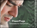 PowerPoint Template - his young man is experience intense stress over a time of economic downturn or other financial hard