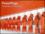 PowerPoint Template - 3d rendering of red men hanging from a factory