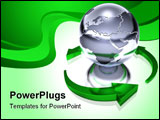 PowerPoint Template - the world with a green arrow turning around it representing recycling