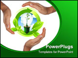 PowerPoint Template - light with a small sprout on white background with shadow