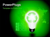 PowerPoint Template - High Resolution Recycle Idea Bulb with World Map