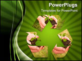 PowerPoint Template - hands and soil recycle sign for earth