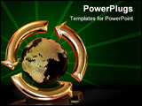 PowerPoint Template - Sign of Earth. recycling. 3d Very beautiful three-dimensional illustration on black background