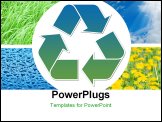 PowerPoint Template - Conceptual recycling sign with images of nature