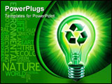 PowerPoint Template - Digital illustration concept of recycling symbol in a light bulb