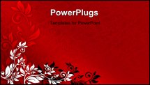 PowerPoint Template - Red floral background with black and white ornaments