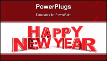 PowerPoint Template - 3d illustartion of Red Happy New Year background