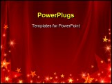 PowerPoint Template - red background with stars and curve line