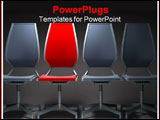 PowerPoint Template - one red chair among group the grey chairs