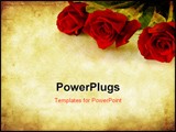 PowerPoint Template - Valentines Day background combining red roses with sandstone and paper grunge textures.