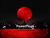 PowerPoint Template - Red reflective sphere standing out among many smaller black. High-resolution 3D.