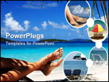 PowerPoint Template - woman with sandy feet relaxing on a tropical beach in the caribbean