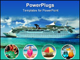 PowerPoint Template - large modern cruise ship. lots of free space for text.