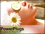 PowerPoint Template - woman relaxing during a facial