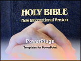PowerPoint Template - hands folded on a bible to pray