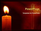 PowerPoint Template - candle flame in a church