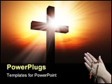 PowerPoint Template - The holy cross with a beautiful sunrise.
