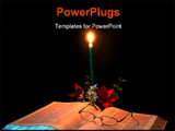 PowerPoint Template - candle gently lighting a bible