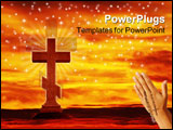 PowerPoint Template - cross in the sky by sunset