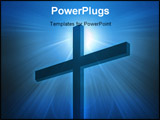 PowerPoint Template - cross silhouette against colored and blurred background