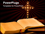 PowerPoint Template - intage antique religous items painted with light. missionary items including a bible journal suitca
