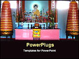 PowerPoint Template - inside a buddha temple