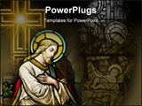 PowerPoint Template - iew of the stained glass window depicting christ, stained glass window in 19th century (st. mary\