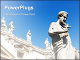 PowerPoint Template - Statue of Saint Peter holding the keys of the Christian church in Saint Peter