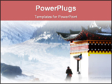 PowerPoint Template - A tibetan prayer praying around the temple