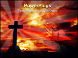 PowerPoint Template - cross silhouette and the clouds at sunset