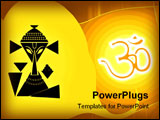 PowerPoint Template - Illustration of Lord Ganesha and Om with colour