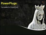 PowerPoint Template - Religious Statue - Statue of the Virgin Mary with dark brick background