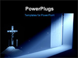 PowerPoint Template - door with a mysterious glowing light rays.