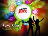 PowerPoint Template - Disco style poster with copy space on colorful background