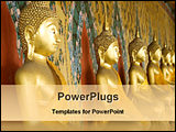PowerPoint Template - golden statues of lord buddha